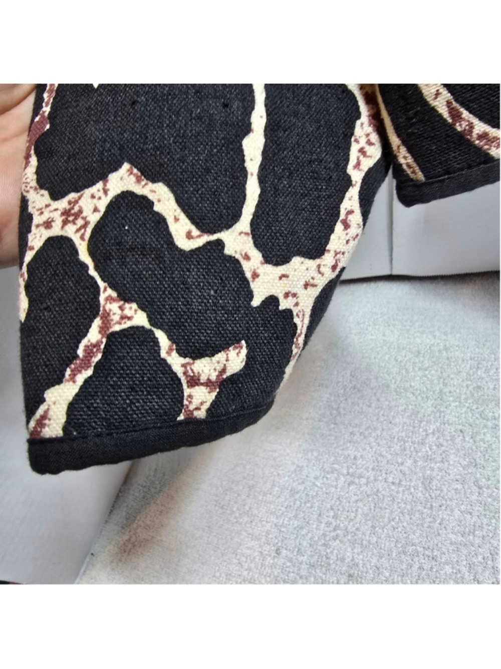 Women's Jacqueline Lauren Animal Print Blazer XL Black Beige - Picture 6 of 8